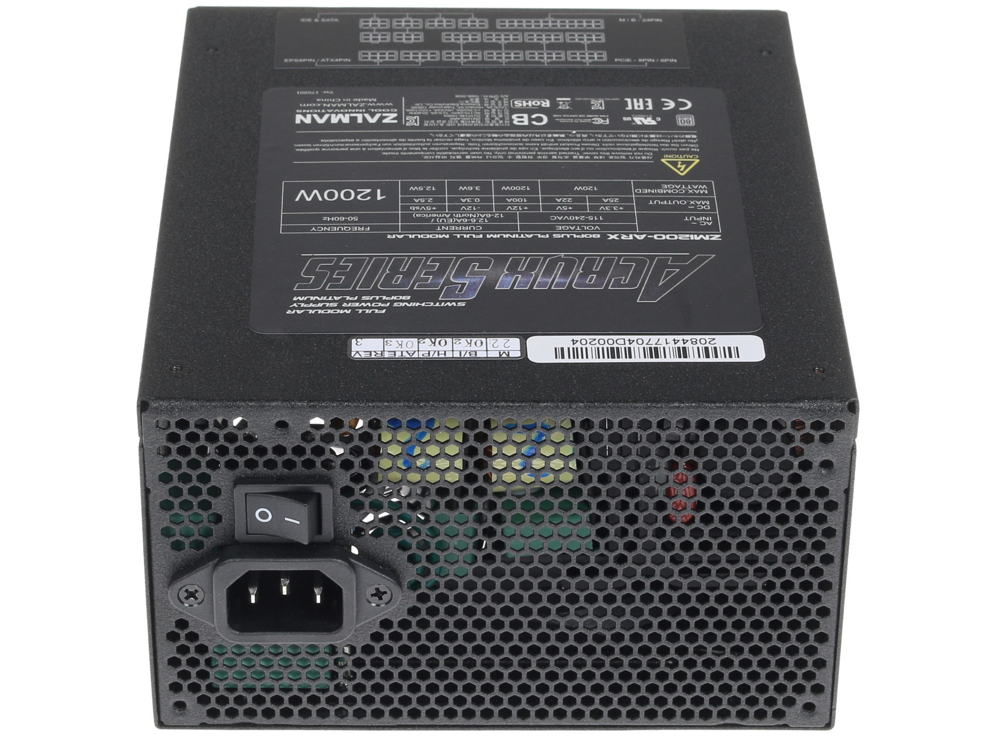 Блок питания Zalman ATX 1200W ZM1200-ARX2 80+ platinum (20+4pin) APFC 120мм fan 12xSATA Cab Manag RT
