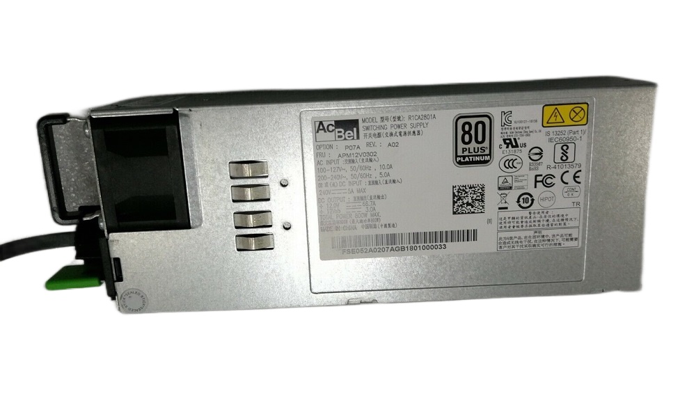 Серверный блок питания ABLECOM AC-P580 (02-RPSU0800), 800Вт, 80 PLUS Platinum, 80мм, модульный, серы