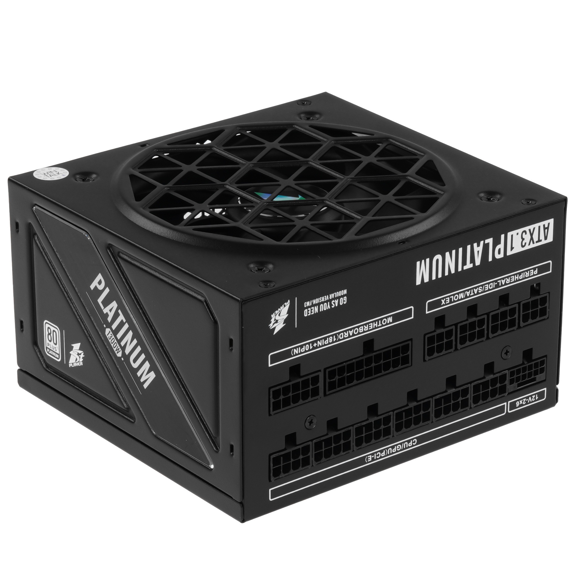 Блок питания 1STPLAYER NGDP Platinum 1300W Black, 1300Вт, 80 PLUS Platinum, 120мм, модульный, черный