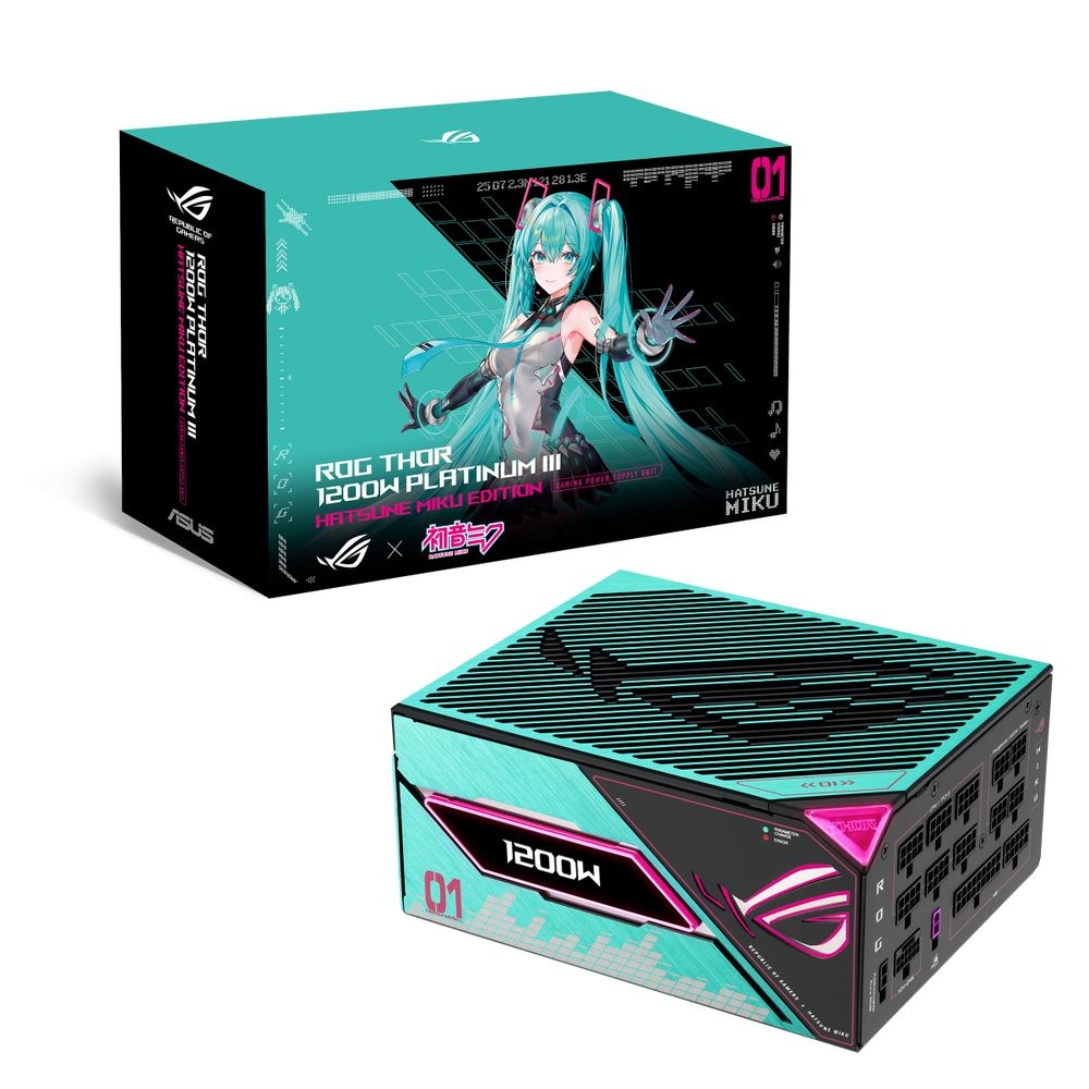 Блок питания ПК ASUS ROG-THOR-1200P3-MIKU