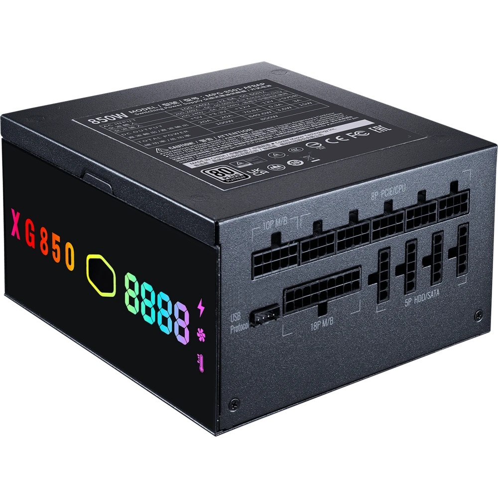 Блок питания Cooler Master XG850, 850Вт, 80 PLUS Platinum, 135мм, модульный, черный