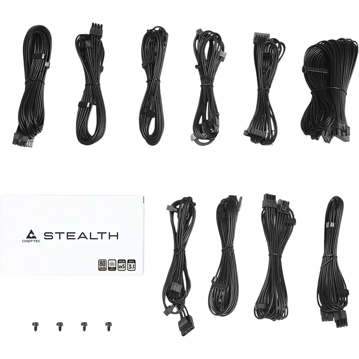 Блок питания Chieftec Stealth SPX-1000-FC (ATX 3.1, 1000W, 80 PLUS PLATINUM, Active PFC, 135mm fan,