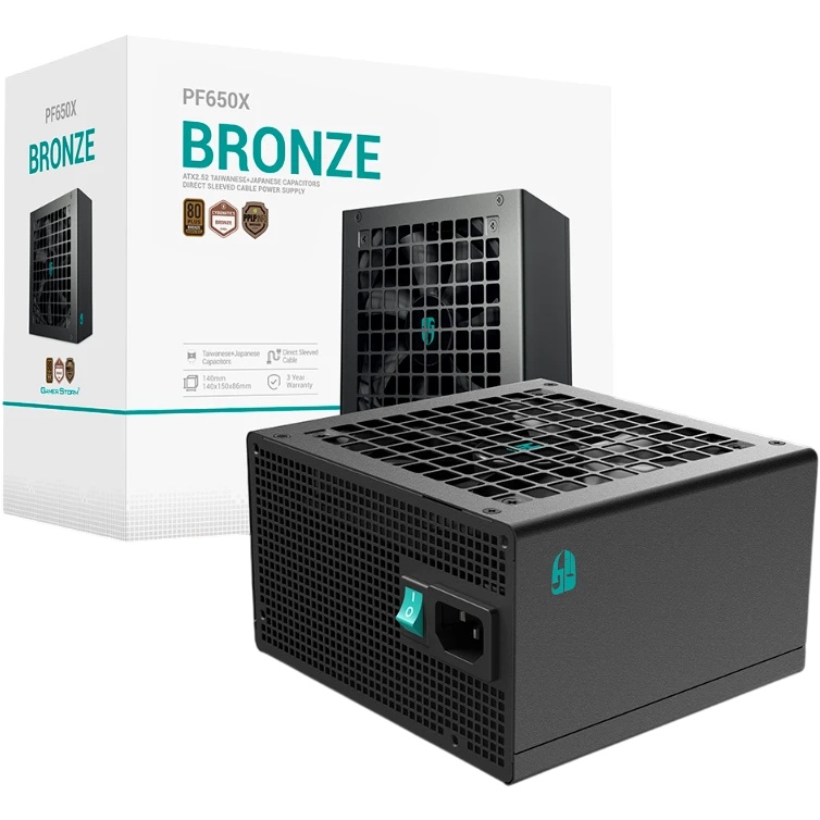 Блок питания Deepcool GAMERSTORM PF650X (ATX 2.52, 650W, PWM 120mm fan, Active PFC+DC to DC, 80+ BRO