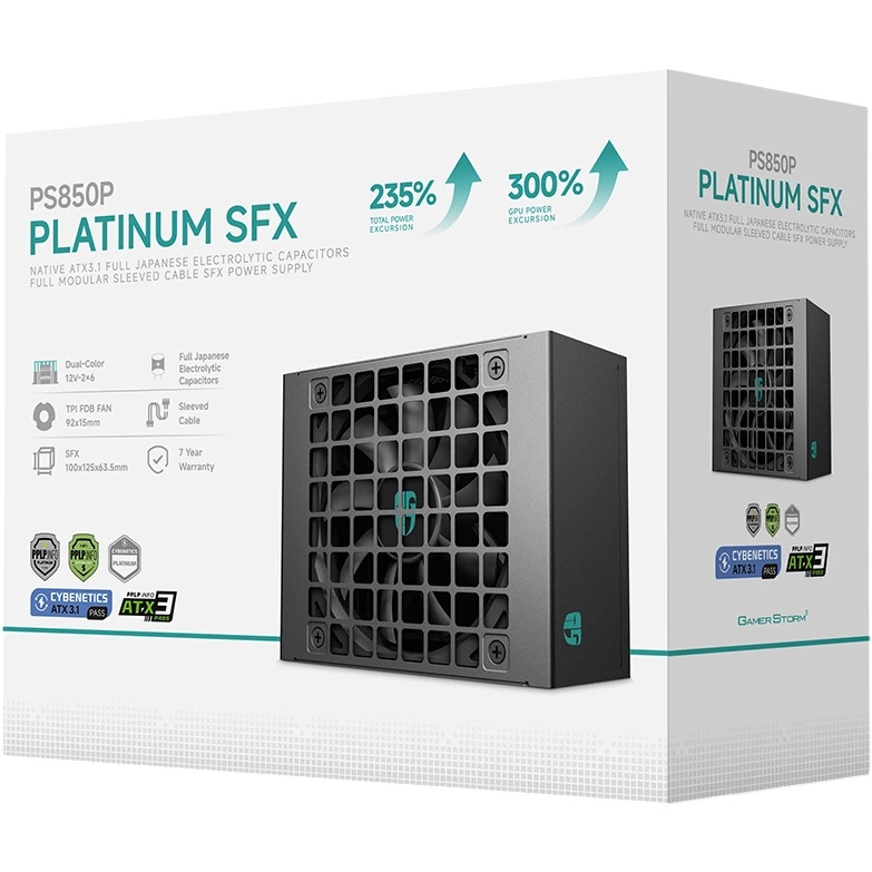 Блок питания Deepcool / GamerStorm SFX 850W PS850P (20+4pin) APFC 90mm fan 8xSATA Cab Manag RTL