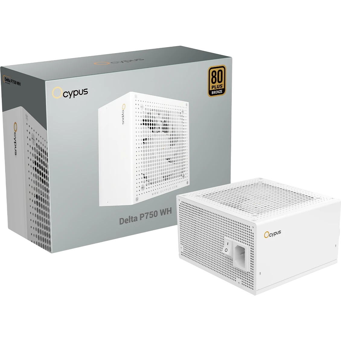 Блок питания Ocypus Delta P750 WH, 750W, APFC, 80+ Bronze, ATX 3.1, 120mm Fan