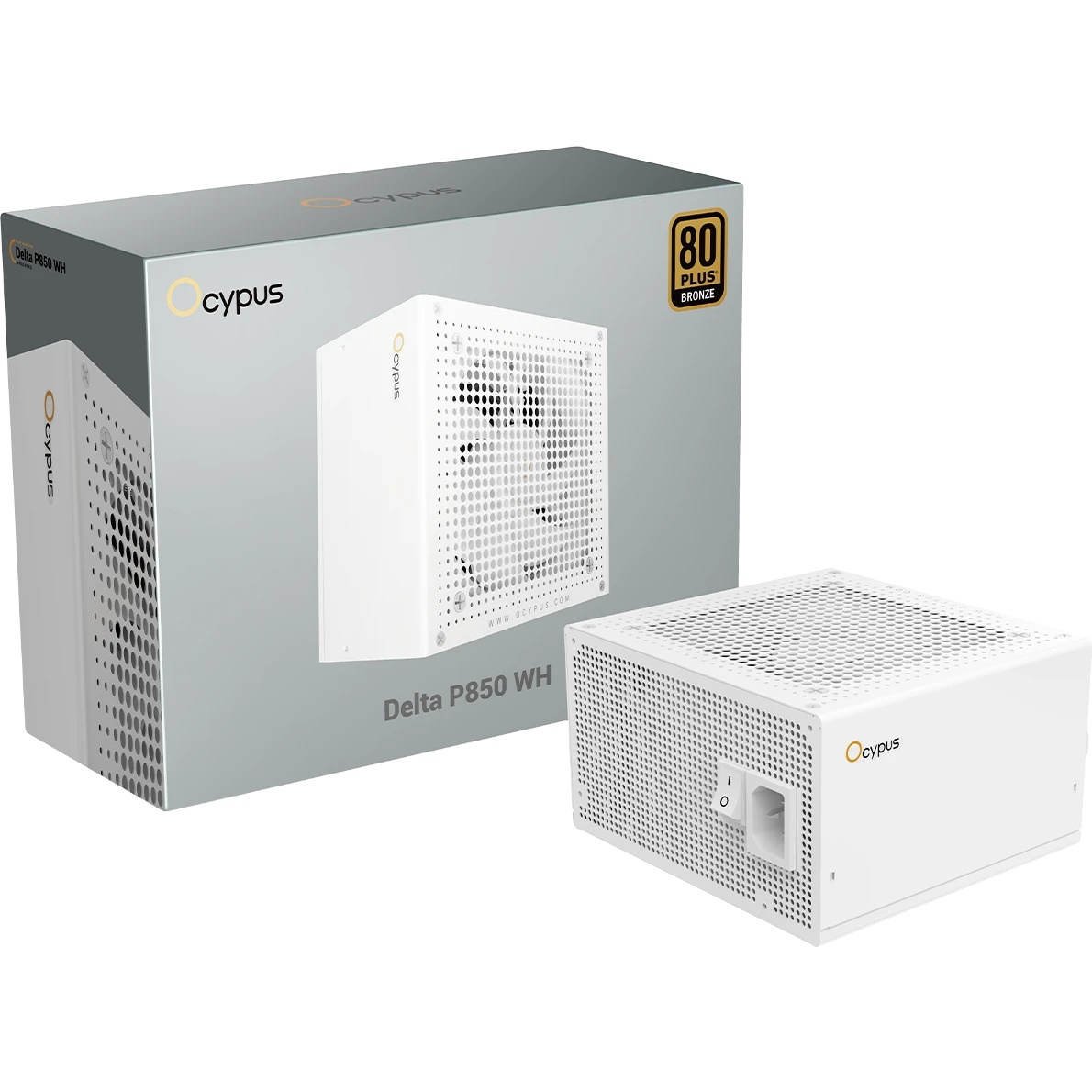 Блок питания Ocypus Delta P850 WH, 850W, APFC, 80+ Bronze, ATX 3.1, 120mm Fan