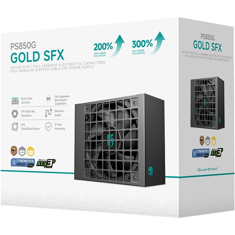 Блок питания Deepcool GAMERSTORM PS850G (SFX 4.1, ATX 3.1, 850W, Full Cable Management, 92mm fan, Cy