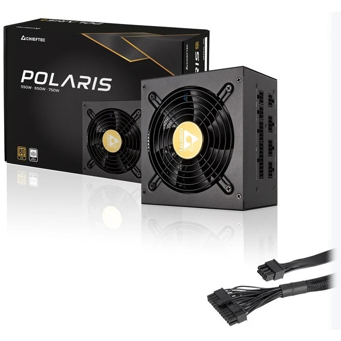 Блок питания Chieftec Polaris PPS-550FC (ATX 2.4, 550W, 80 PLUS GOLD, Active PFC, 120мм fan, Full Ca