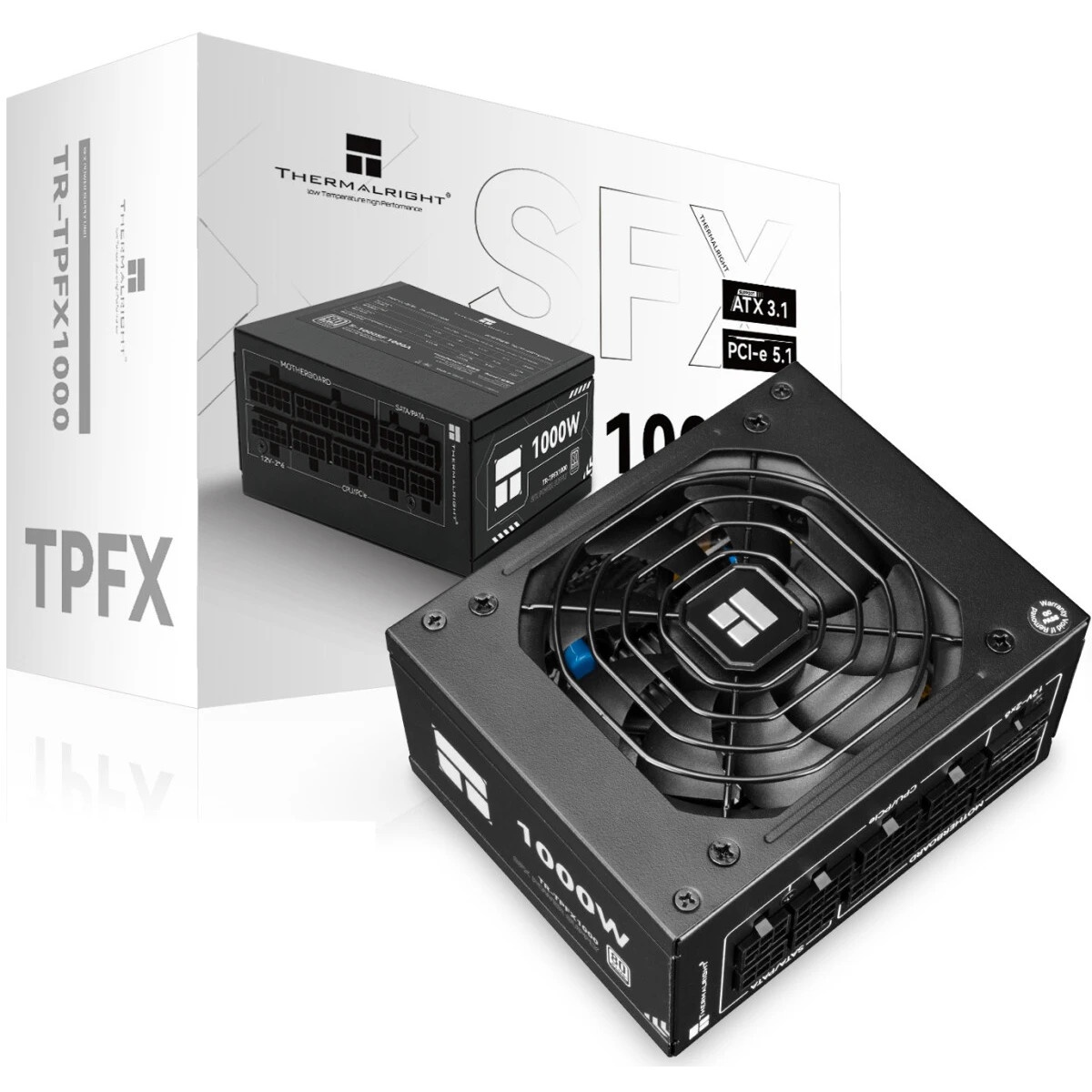 Блок питания Thermalright, 1000W 80+ Platinum (SFX, 3.1, PCIe 5.1, Full modular, 1x24(20+4)pin, 1xCP