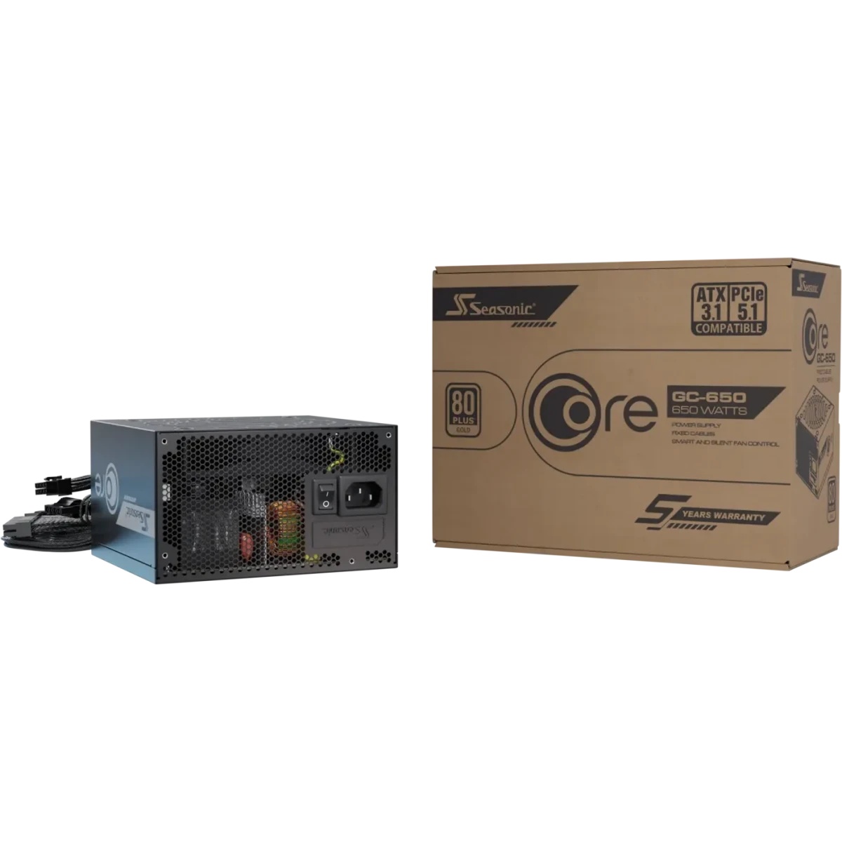 Блок питания Seasonic ATX 650W Core V2 GC-650 80+ gold (20+4pin) APFC 120mm fan 6xSATA RTL
