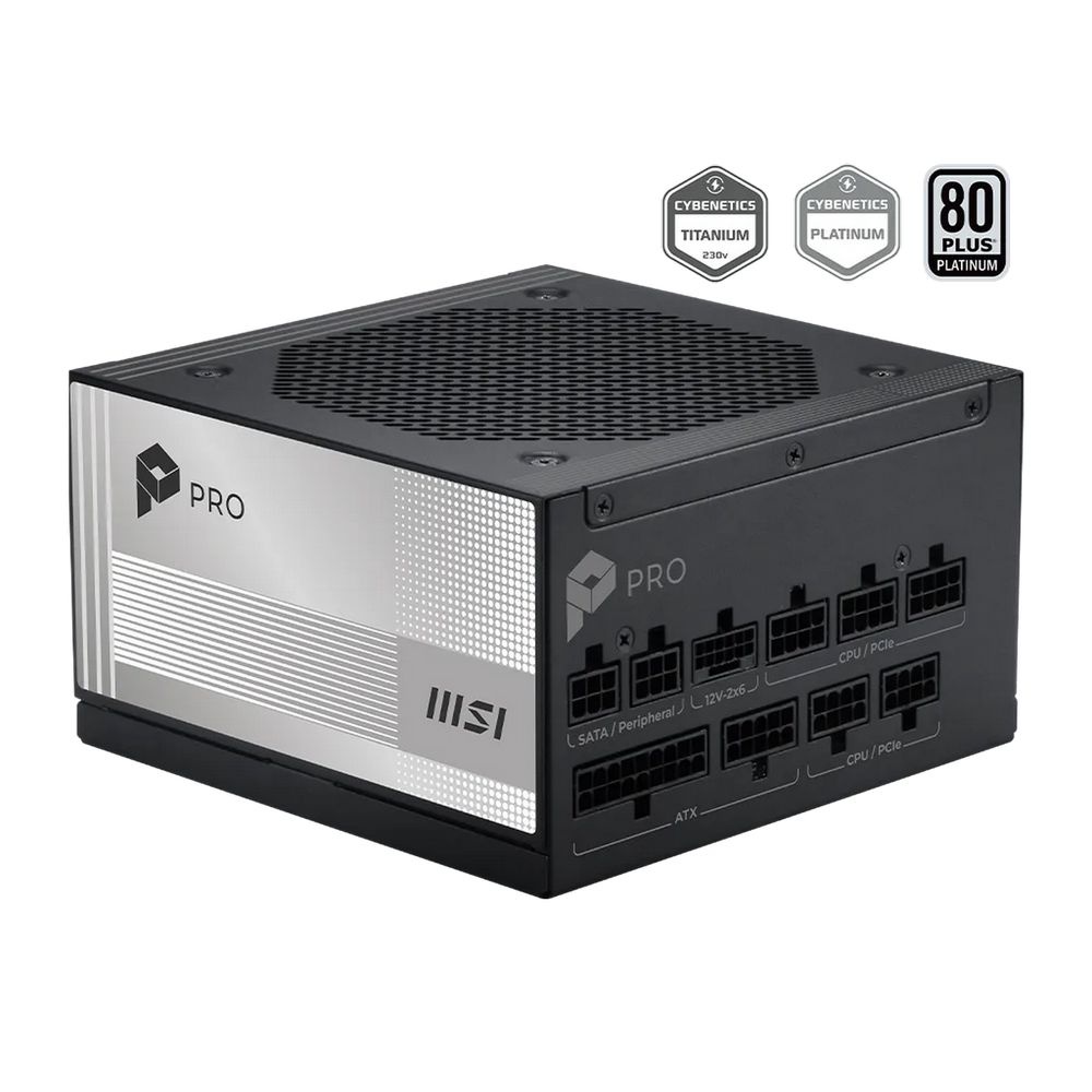 Блок питания ПК MSI PRO A850PL PCIE5 850W, 80+ Platinum, полностью модульный, ATX 3.1, PCIE5.1, RTL