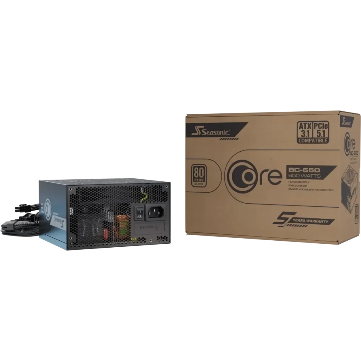 Блок питания Seasonic ATX 650W Core V2 BC-650 80+ bronze (20+4pin) APFC 120mm fan 3xSATA RTL