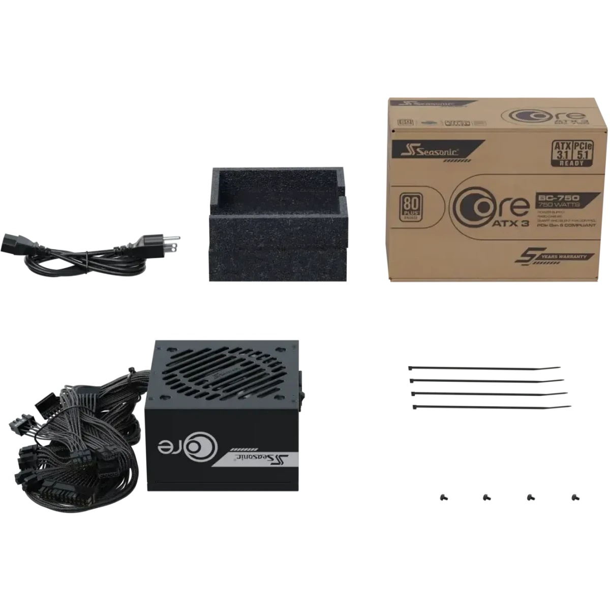 Блок питания Seasonic ATX 750W Core V2 BC-750 80+ bronze (20+4pin) APFC 120mm fan 3xSATA RTL