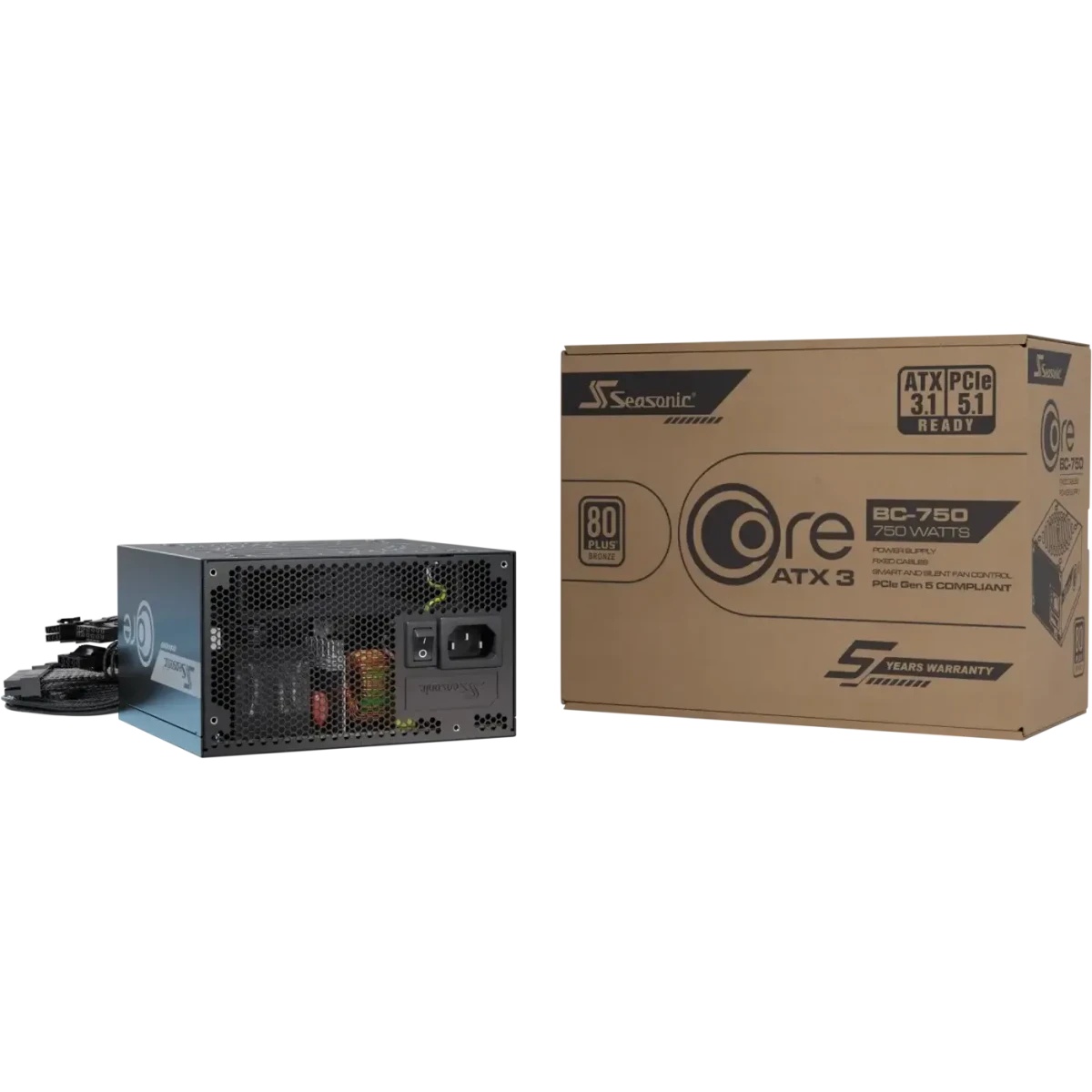 Блок питания Seasonic ATX 750W Core V2 BC-750 80+ bronze (20+4pin) APFC 120mm fan 3xSATA RTL