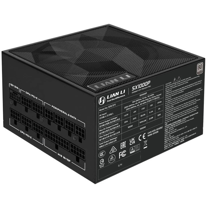 Блок питания Lian-Li ATX 1000W SX1000P 80+ platinum (20+4pin) APFC 120mm fan 8xSATA Cab Manag RTL