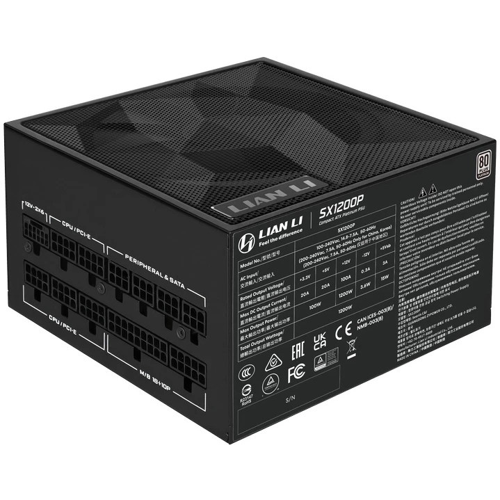 Блок питания Lian-Li ATX 1200W SX1200P 80+ platinum (20+4pin) APFC 120mm fan 8xSATA Cab Manag RTL
