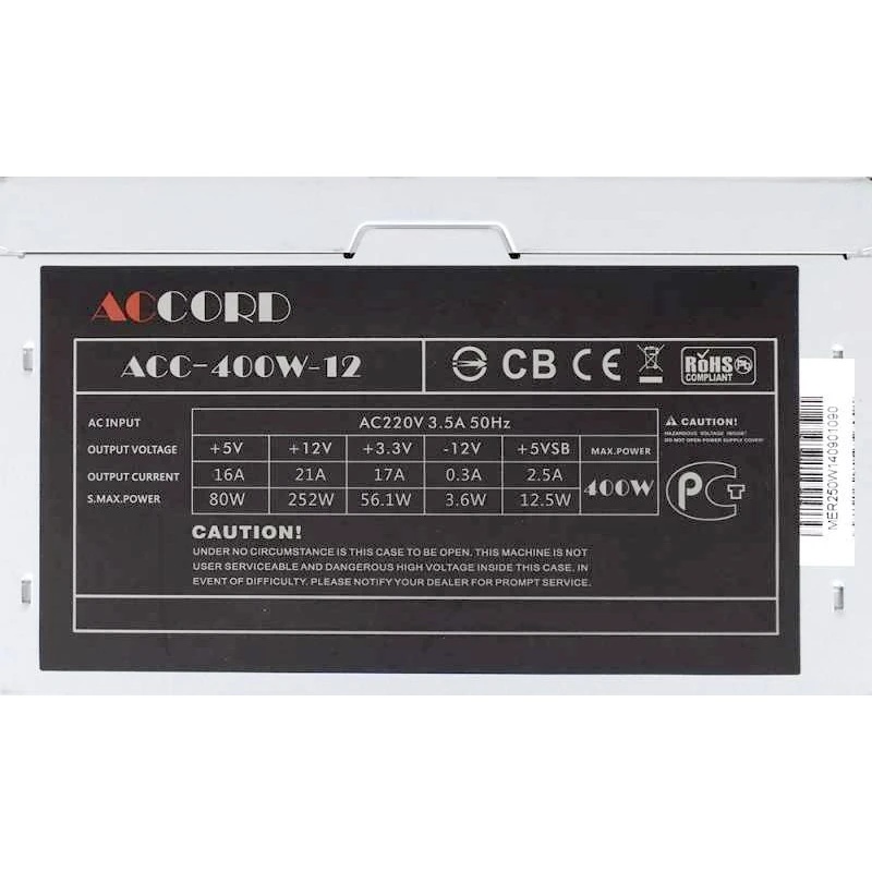 Блок питания для компьютера ACCORD ATX 400W ACC-400-12