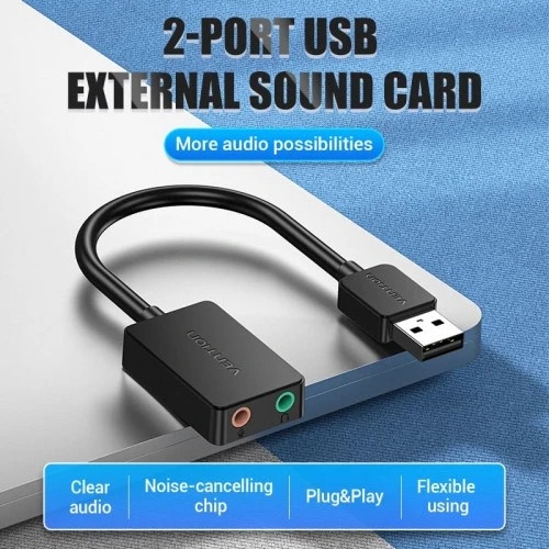 Внешняя звуковая карта Vention USB Черная, шт.