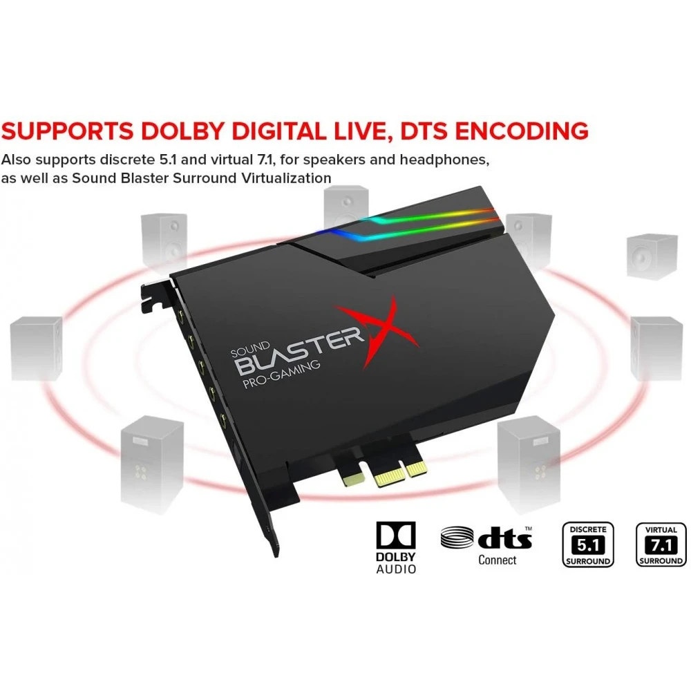 Звуковая карта Creative PCI-E BlasterX AE-5 Plus (BlasterX Acoustic Engine) 5.1 Ret