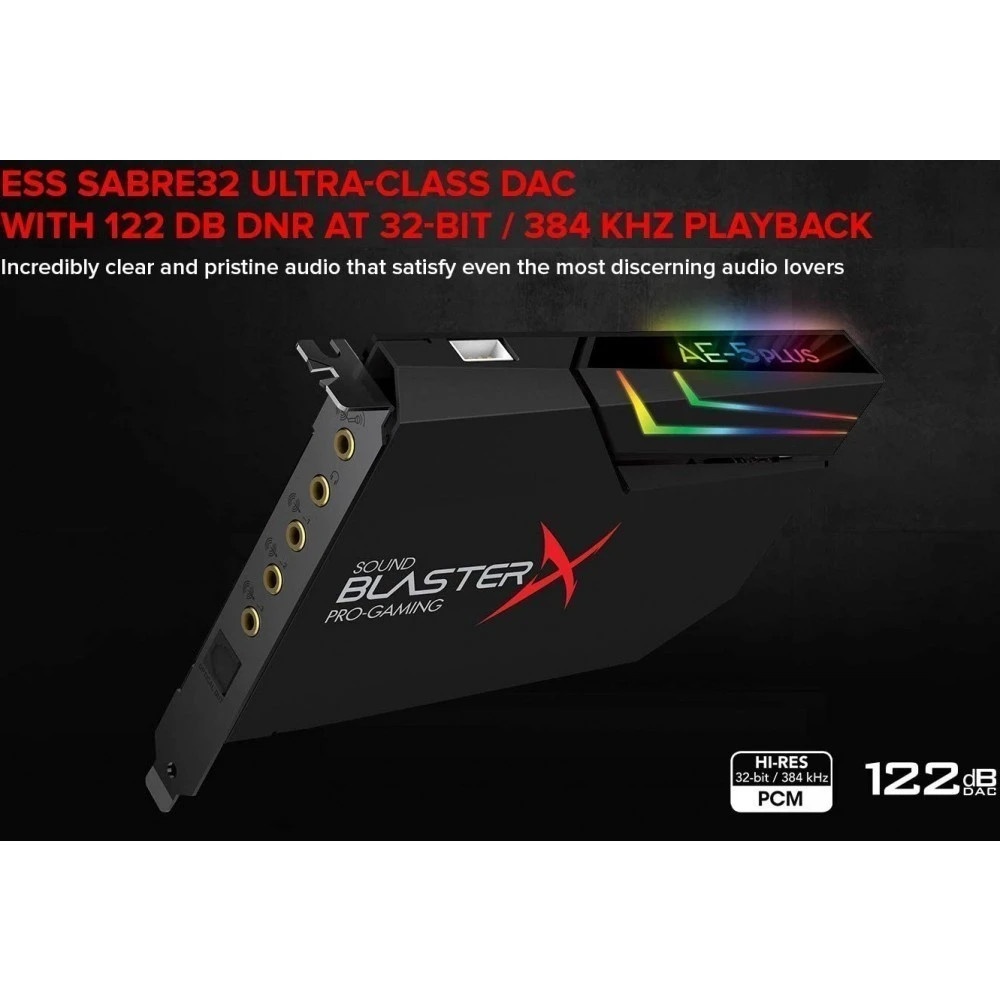 Звуковая карта Creative PCI-E BlasterX AE-5 Plus (BlasterX Acoustic Engine) 5.1 Ret