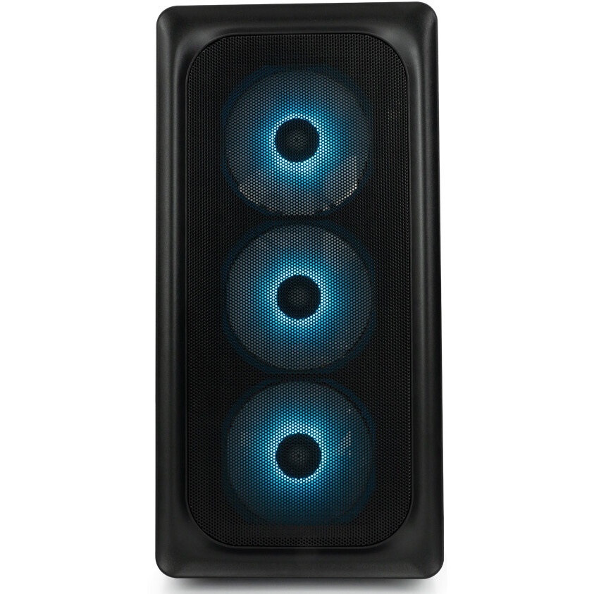 Компьютерный корпус  HSPD M521, Mesh Mid Tower, Black, slide TG, 0.45 SPCC, 4x120mm ARGB ATX, mATX,