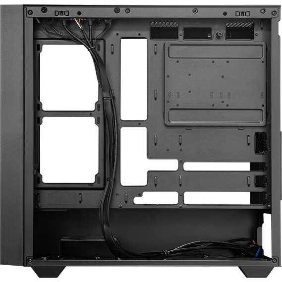 Компьютерный корпус  HSPD M521, Mesh Mid Tower, Black, slide TG, 0.45 SPCC, 4x120mm ARGB ATX, mATX,