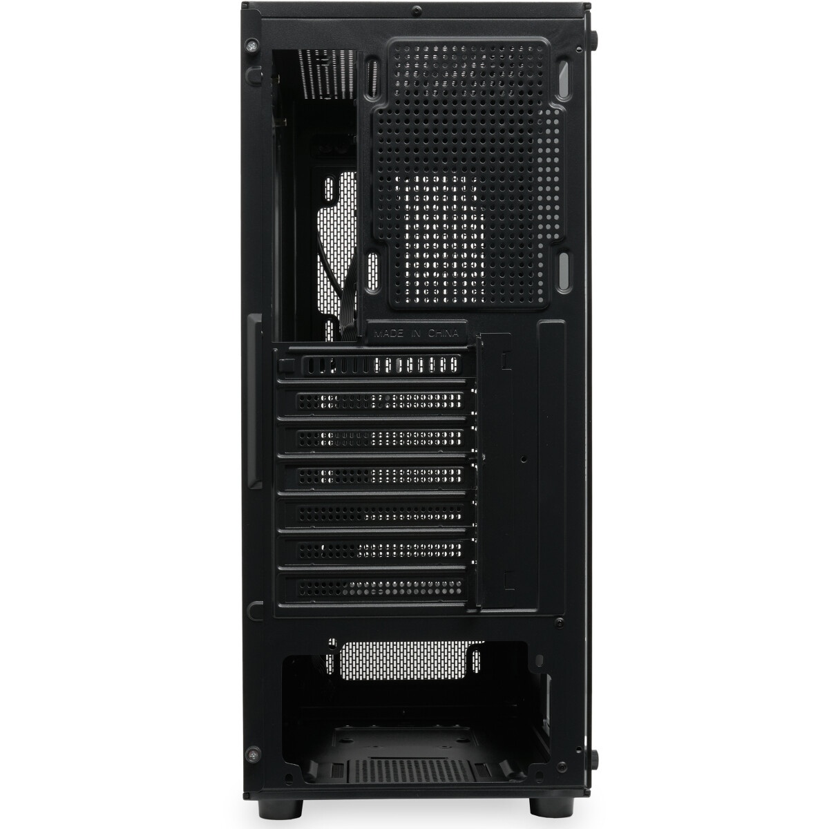 Компьютерный корпус  HSPD M521, Mesh Mid Tower, Black, slide TG, 0.45 SPCC, 4x120mm ARGB ATX, mATX,