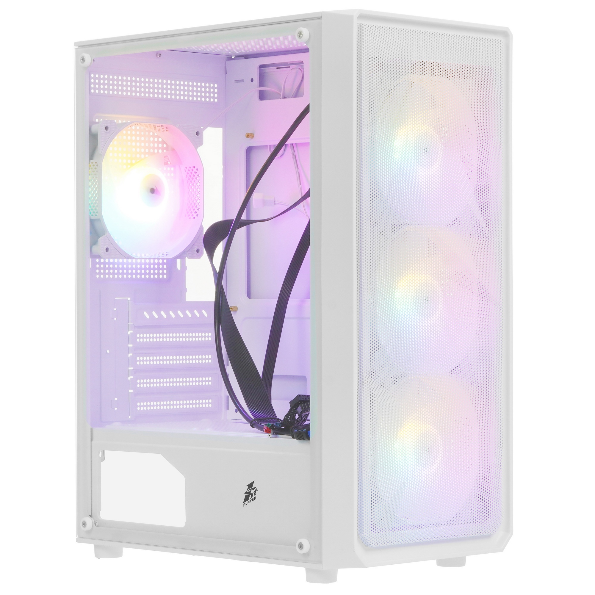 Компьютерный корпус 1STPLAYER FD3 White / ATX / 4x120mm LED fans inc. / FD3-WH-4F1-W