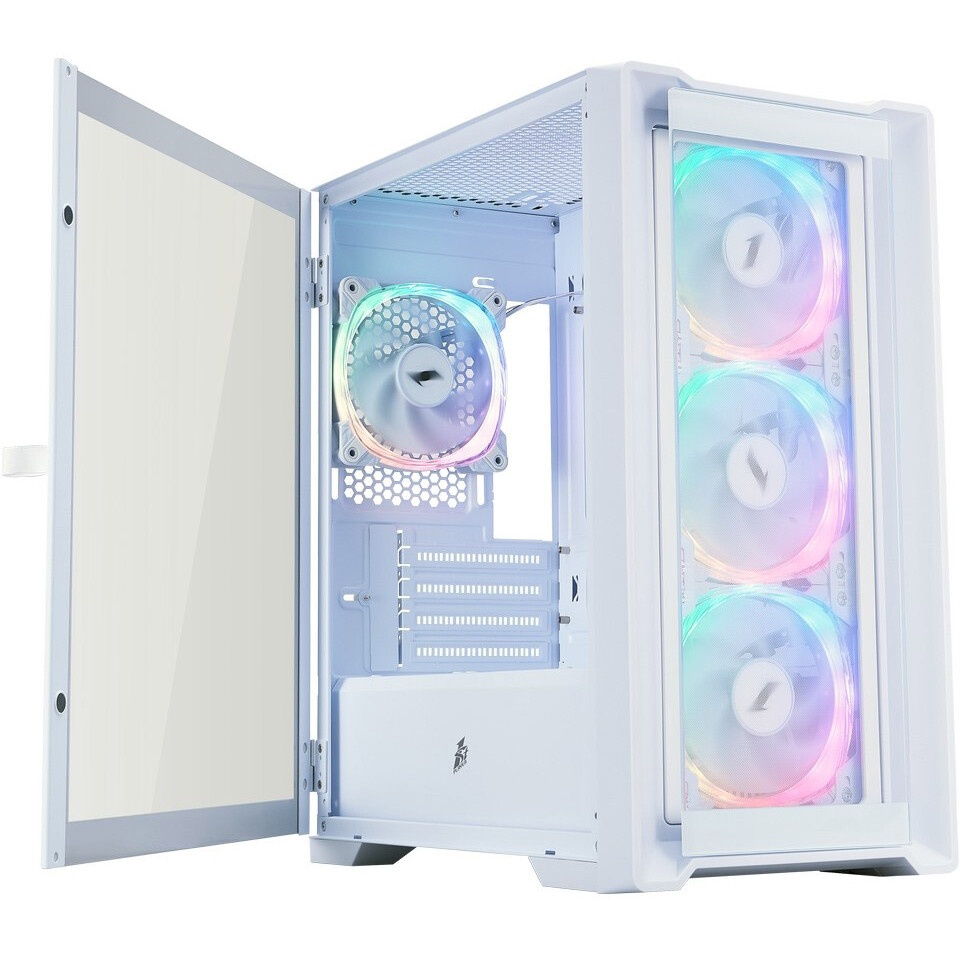 Корпус 1STPLAYER TRILOBITE T5 ARGB White / mATX / 4x120mm ARGB fans / T5-WH-4F7-W