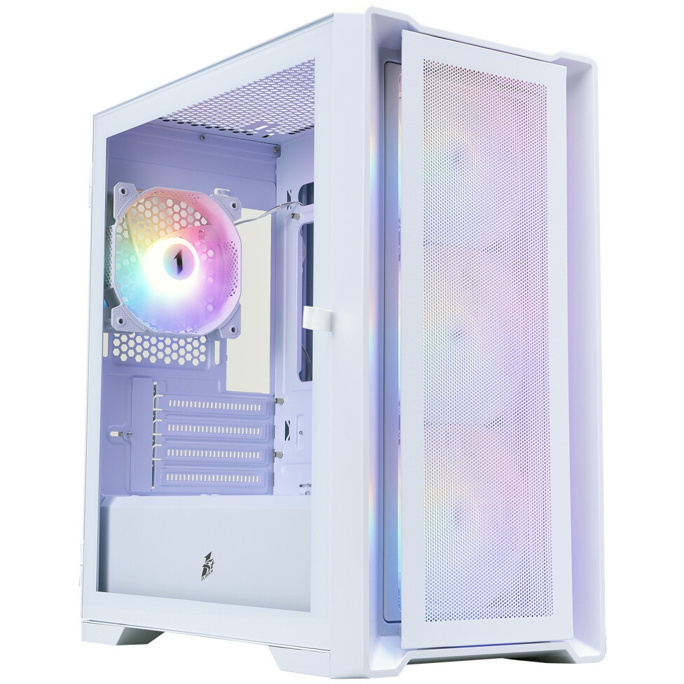 Корпус 1STPLAYER TRILOBITE T5 ARGB White / mATX / 4x120mm ARGB fans / T5-WH-4F7-W