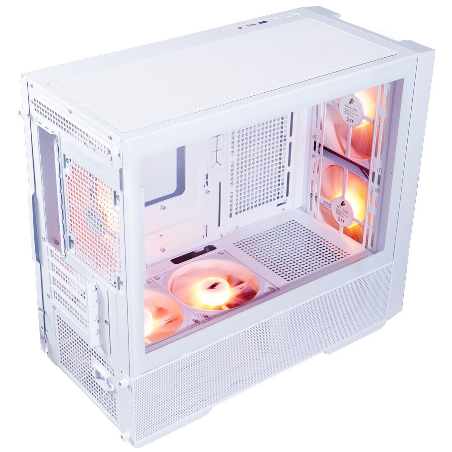 Корпус 1STPLAYER TRILOBITE T5 ARGB White / mATX / 4x120mm ARGB fans / T5-WH-4F7-W