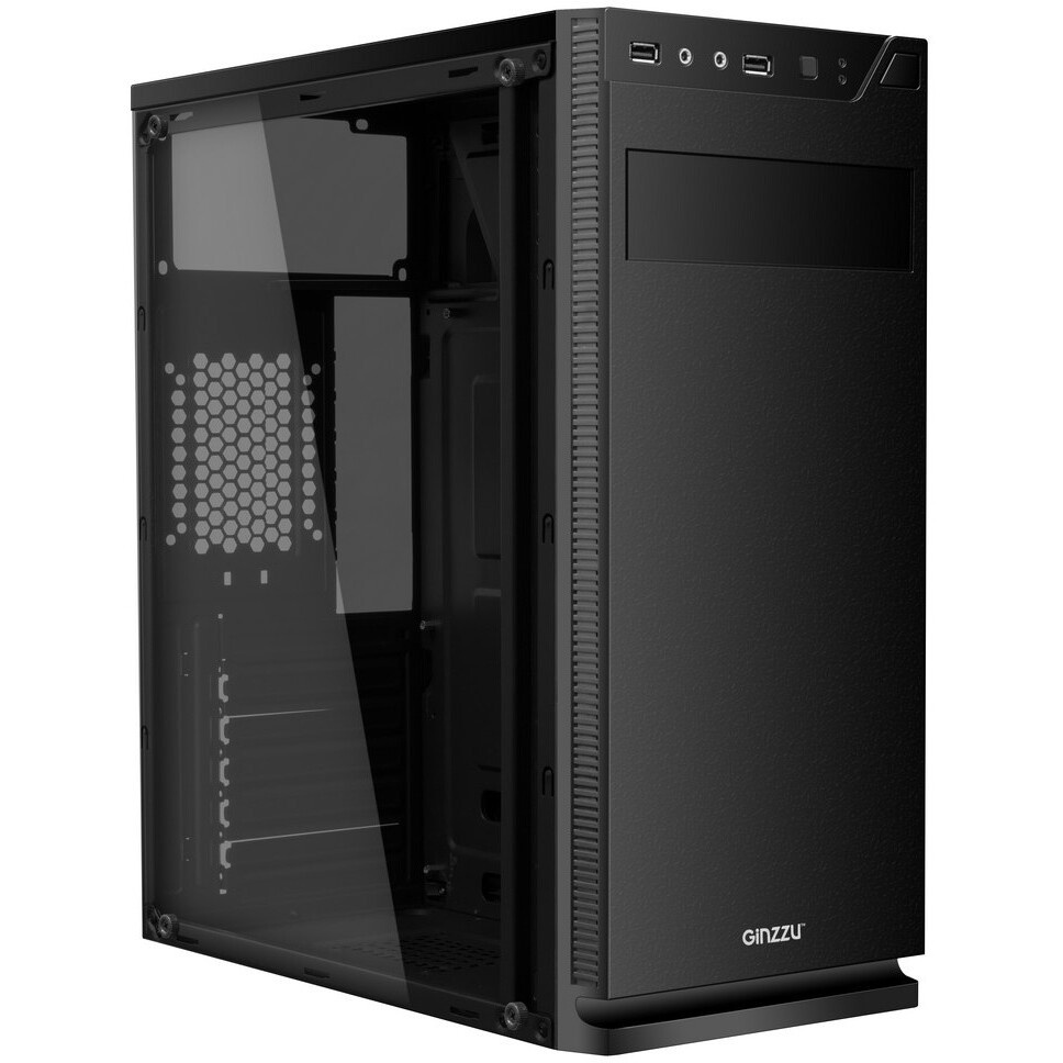 Компьютерный корпус Ginzzu CL125 ATX передняя панель Стекло