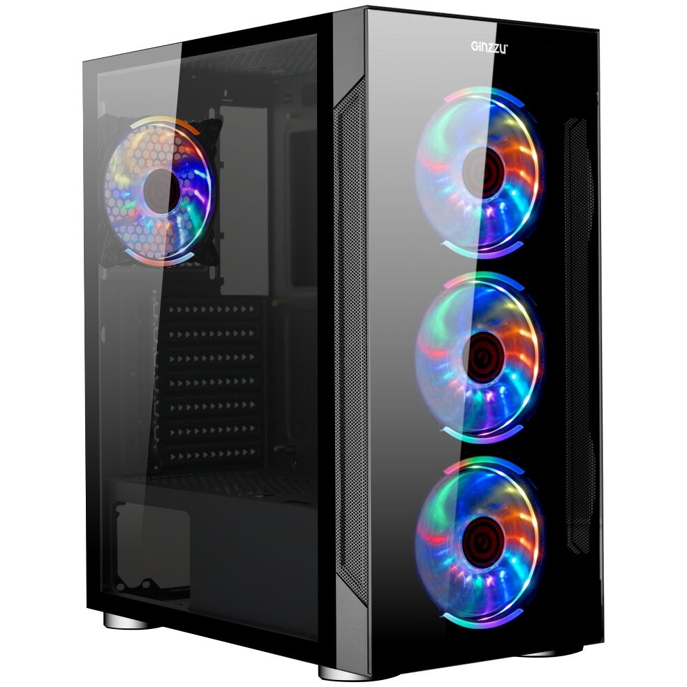 Компьютерный корпус Ginzzu CL125 ATX передняя панель Стекло
