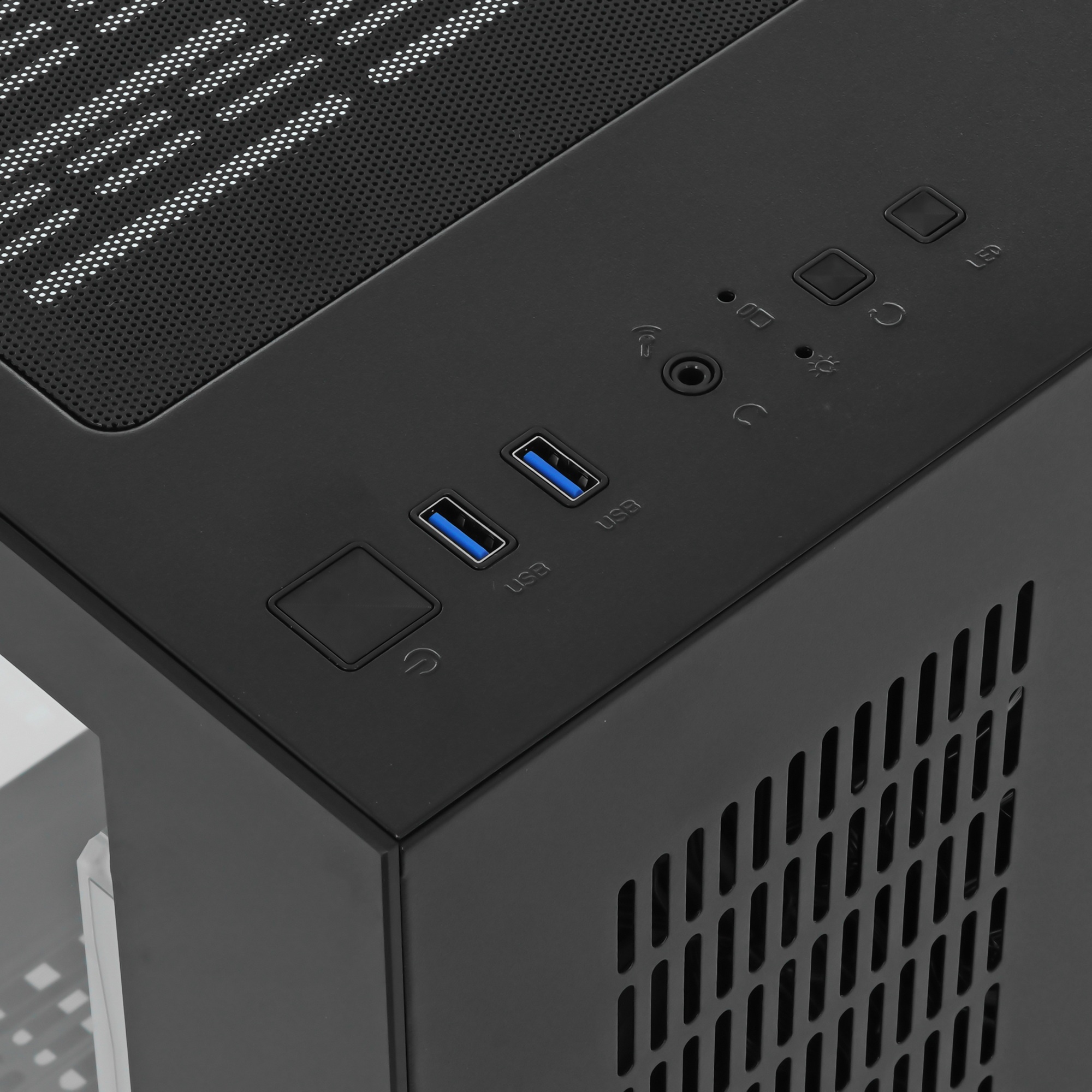 Корпус 1STPLAYER MEGAVIEW MV5-TP ARGB Black / mATX / 3x120mm ARGB fans / MV5-TP-BK-2FC7R-1FC7