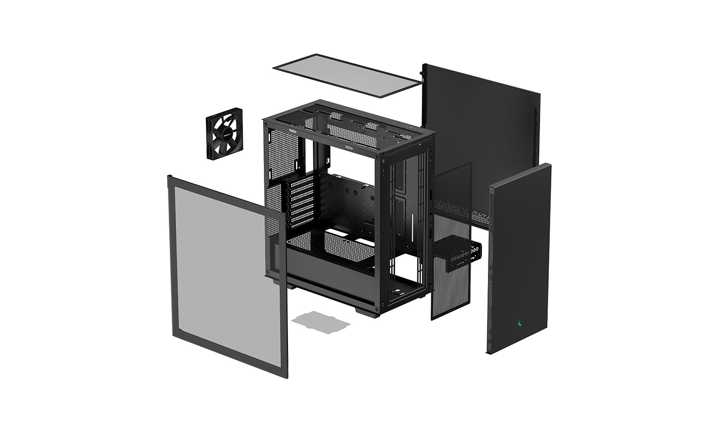 Компьютерный корпус Deepcool CH510 без БП, боковое окно (закаленное стекло), 1x120мм вентилятор сзад