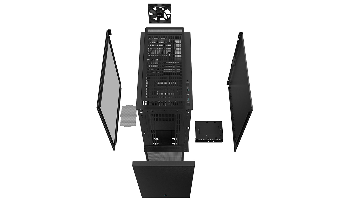 Компьютерный корпус Deepcool CH510 без БП, боковое окно (закаленное стекло), 1x120мм вентилятор сзад