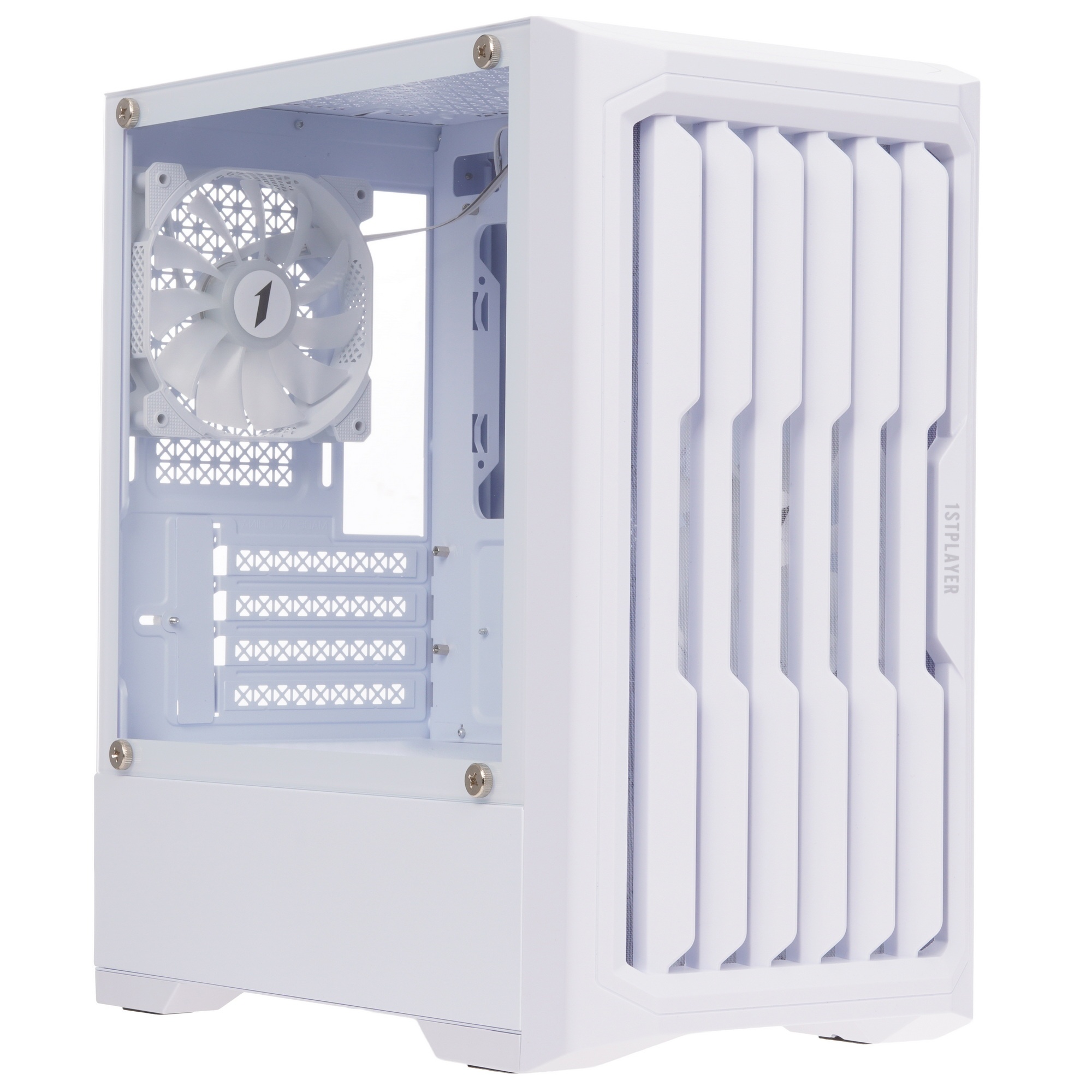 Компьютерный корпус 1STPLAYER BULLET HUNTER H2 White / mATX / 4x120mm FRGB fans / H2-WH-4F1-W