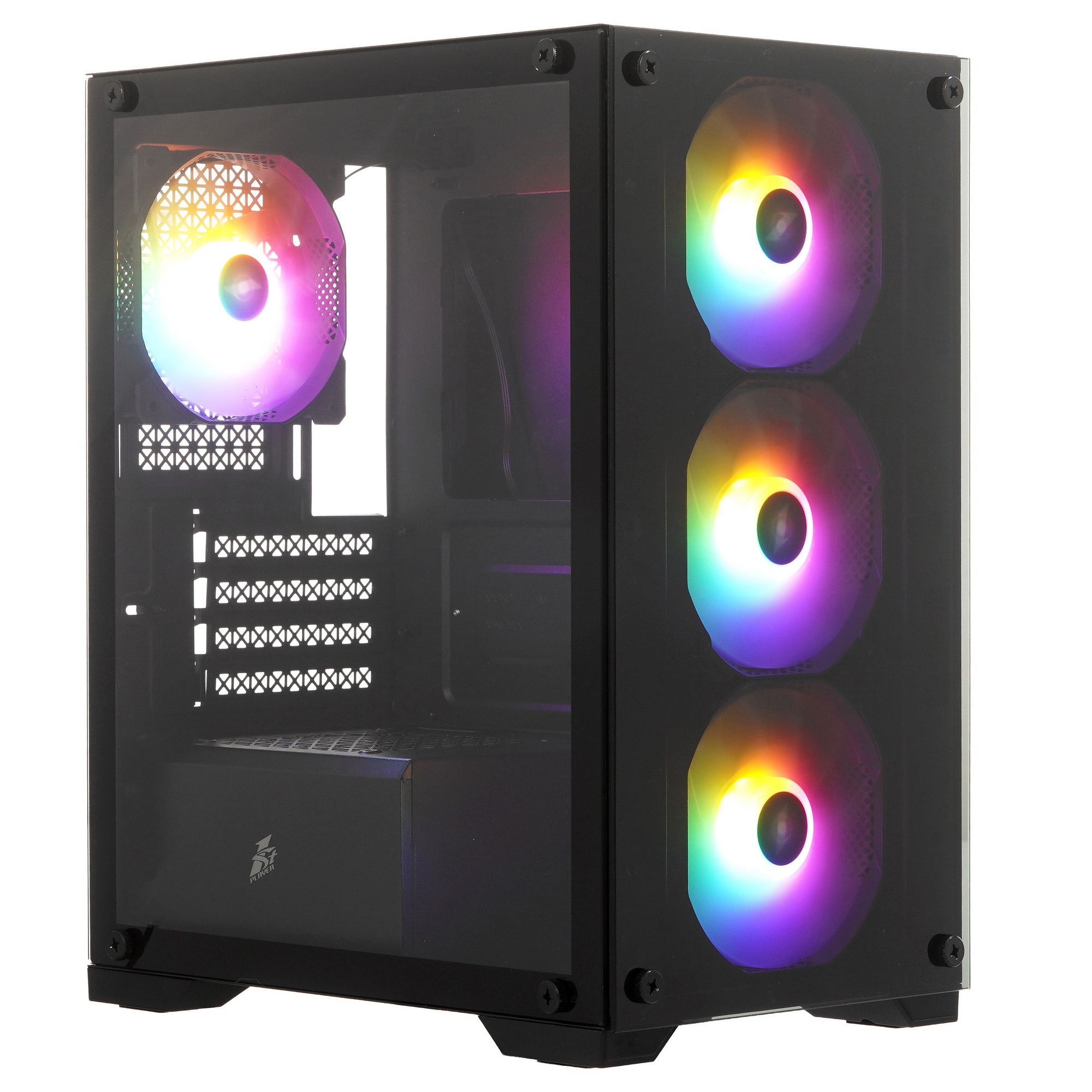 Компьютерный корпус 1STPLAYER FIREBASE X2-M / mATX / 4x120mm FRGB fans / X2-M-BK-4F1