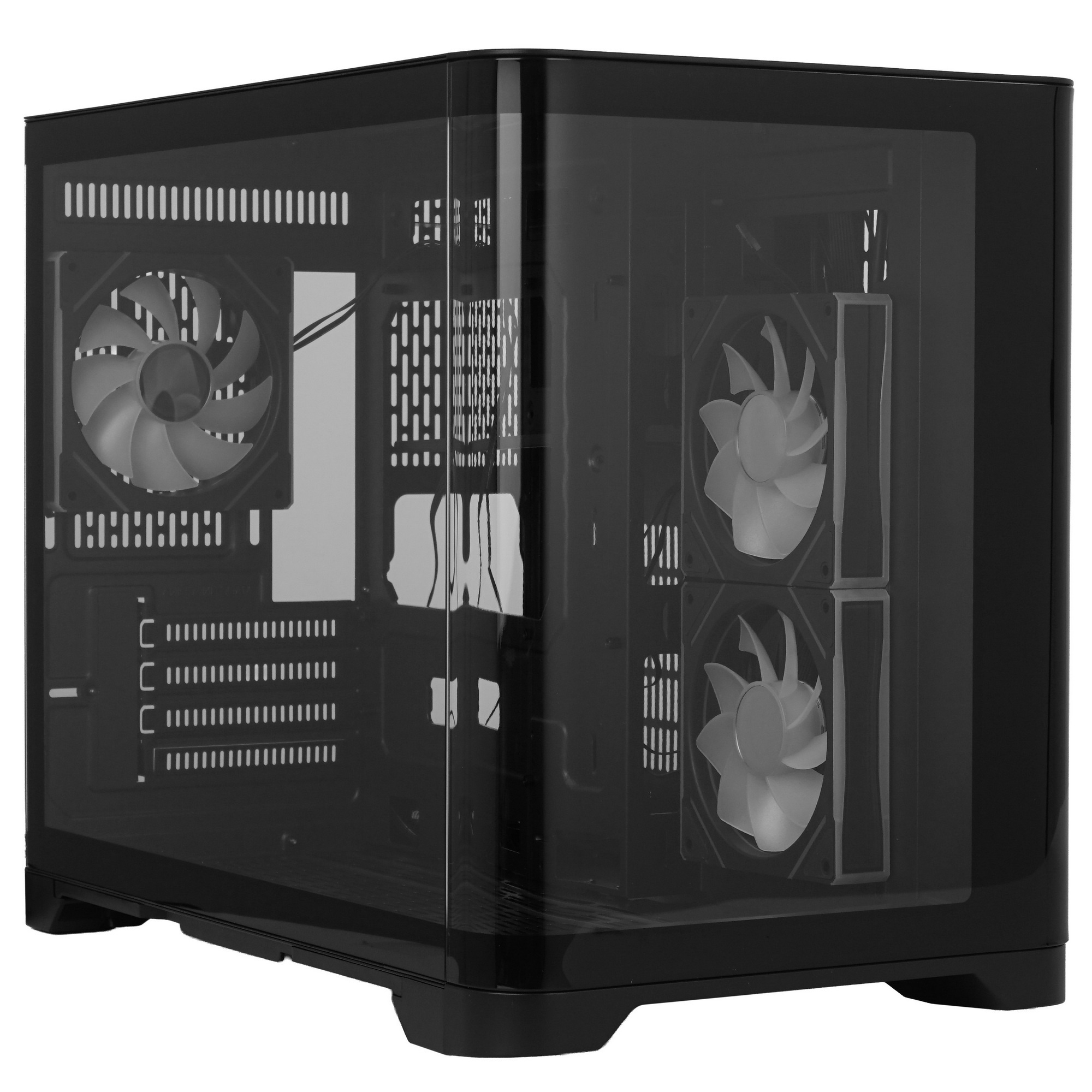 Корпус 1STPLAYER UVIEW UV6 ARGB Black / mATX / 3x120mm ARGB fans / UV6-BK-2FC7R-1FC7