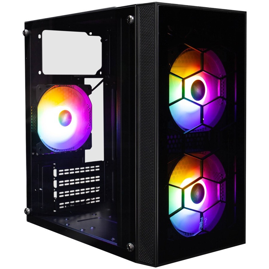 Компьютерный корпус 1STPLAYER DK D7 ARGB Black / mATX / 3x120mm ARGB fans / D7-BK-3F7