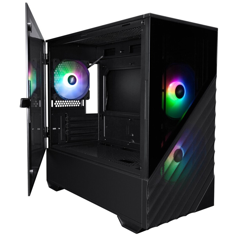 Компьютерный корпус 1STPLAYER DK D7 ARGB Black / mATX / 3x120mm ARGB fans / D7-BK-3F7