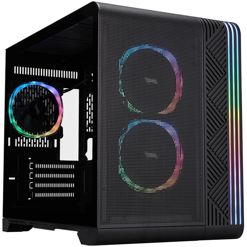 Компьютерный корпус 1STPLAYER DK D7 ARGB Black / mATX / 3x120mm ARGB fans / D7-BK-3F7