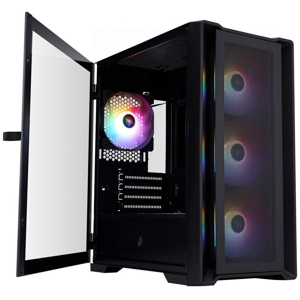 Компьютерный корпус 1STPLAYER DK D7 ARGB Black / mATX / 3x120mm ARGB fans / D7-BK-3F7
