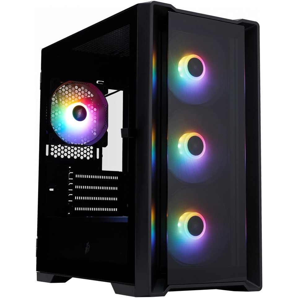 Компьютерный корпус 1STPLAYER DK D7 ARGB Black / mATX / 3x120mm ARGB fans / D7-BK-3F7