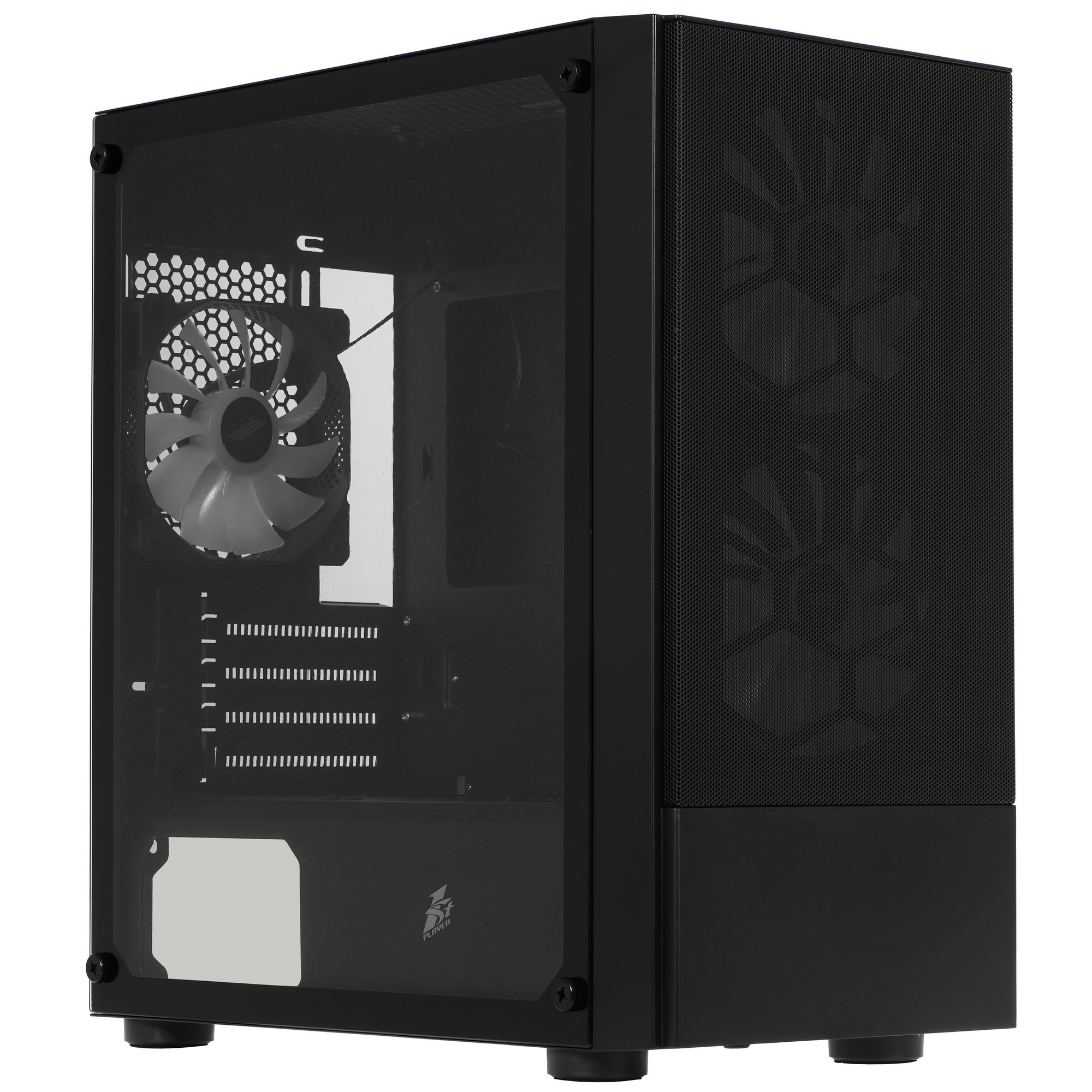 Компьютерный корпус 1STPLAYER FIREBASE X4-M Black / mATX, TG / 1x120mm & 2x140mm LED fans inc. / X4-