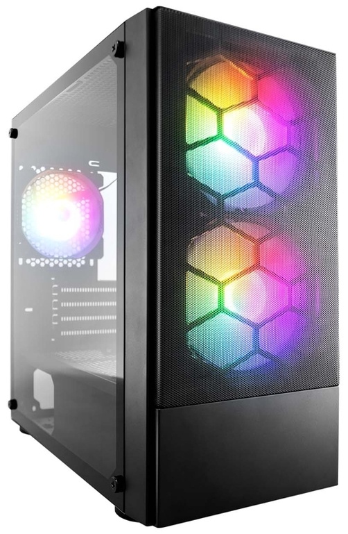 Компьютерный корпус 1STPLAYER FIREBASE X4-M Black / mATX, TG / 1x120mm & 2x140mm LED fans inc. / X4-