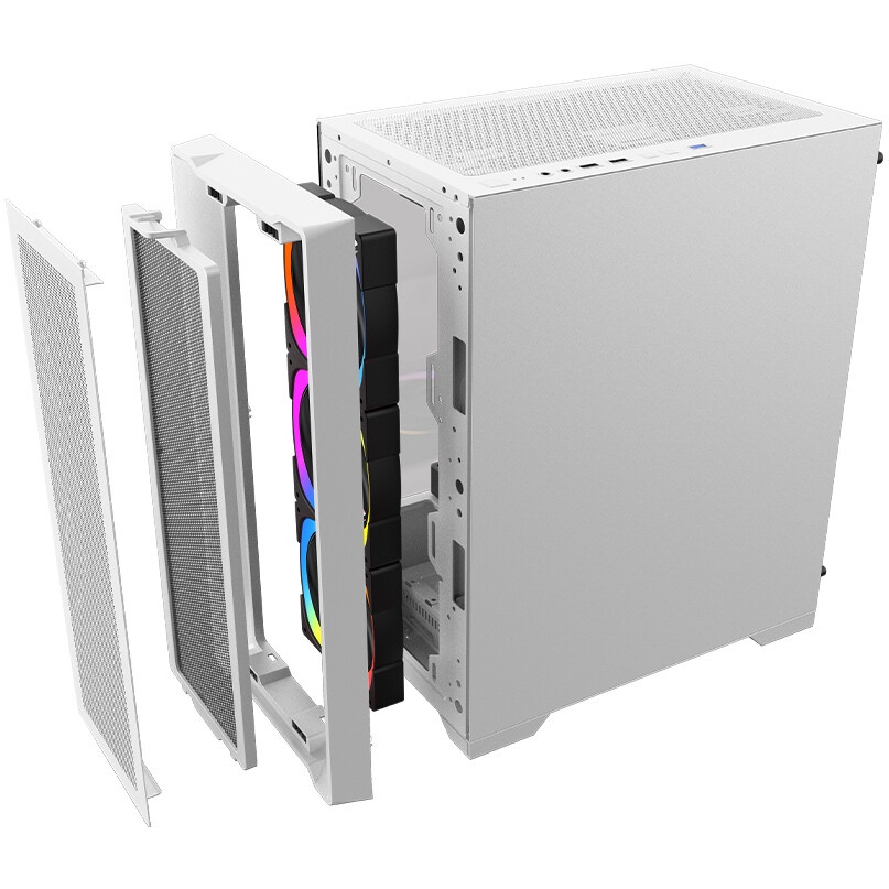 Компьютерный корпус 1STPLAYER DK D7 ARGB White / mATX / 3x120mm ARGB fans / D7-WH-3F7-W