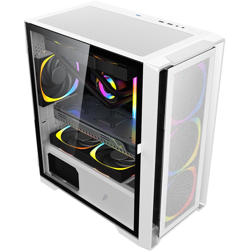 Компьютерный корпус 1STPLAYER DK D7 ARGB White / mATX / 3x120mm ARGB fans / D7-WH-3F7-W