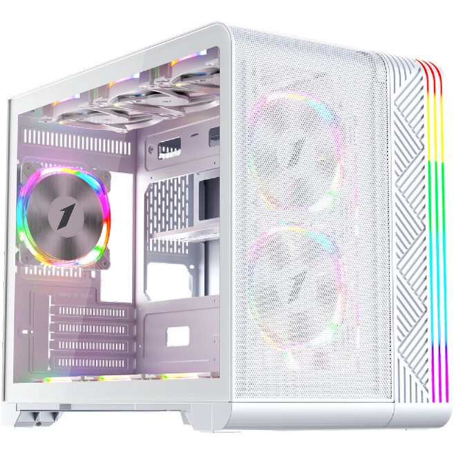Компьютерный корпус 1STPLAYER DK D7 ARGB White / mATX / 3x120mm ARGB fans / D7-WH-3F7-W