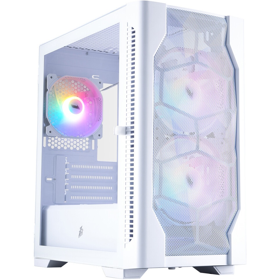 Компьютерный корпус 1STPLAYER DK D7 ARGB White / mATX / 3x120mm ARGB fans / D7-WH-3F7-W